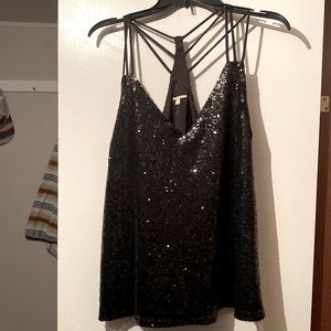 Black sequin dress shirt size large